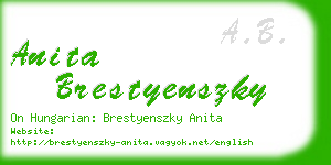 anita brestyenszky business card